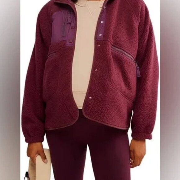 Free People X Hatch Hit the Slopes Pullover Jacket | Dark Red Burgundy - Picture 3 of 14